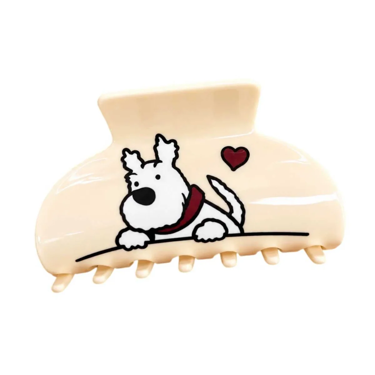 Cartoon puppy acetate hair clip view 2